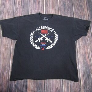 Allegiance Shirt Mens 2XL Black Death Before Dishonor Stay True Graphic USA